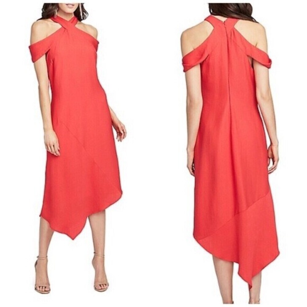 Rachel Rachel Roy Women's Drape Cold Shoulder Dress In Radiant Red Size 6 $179